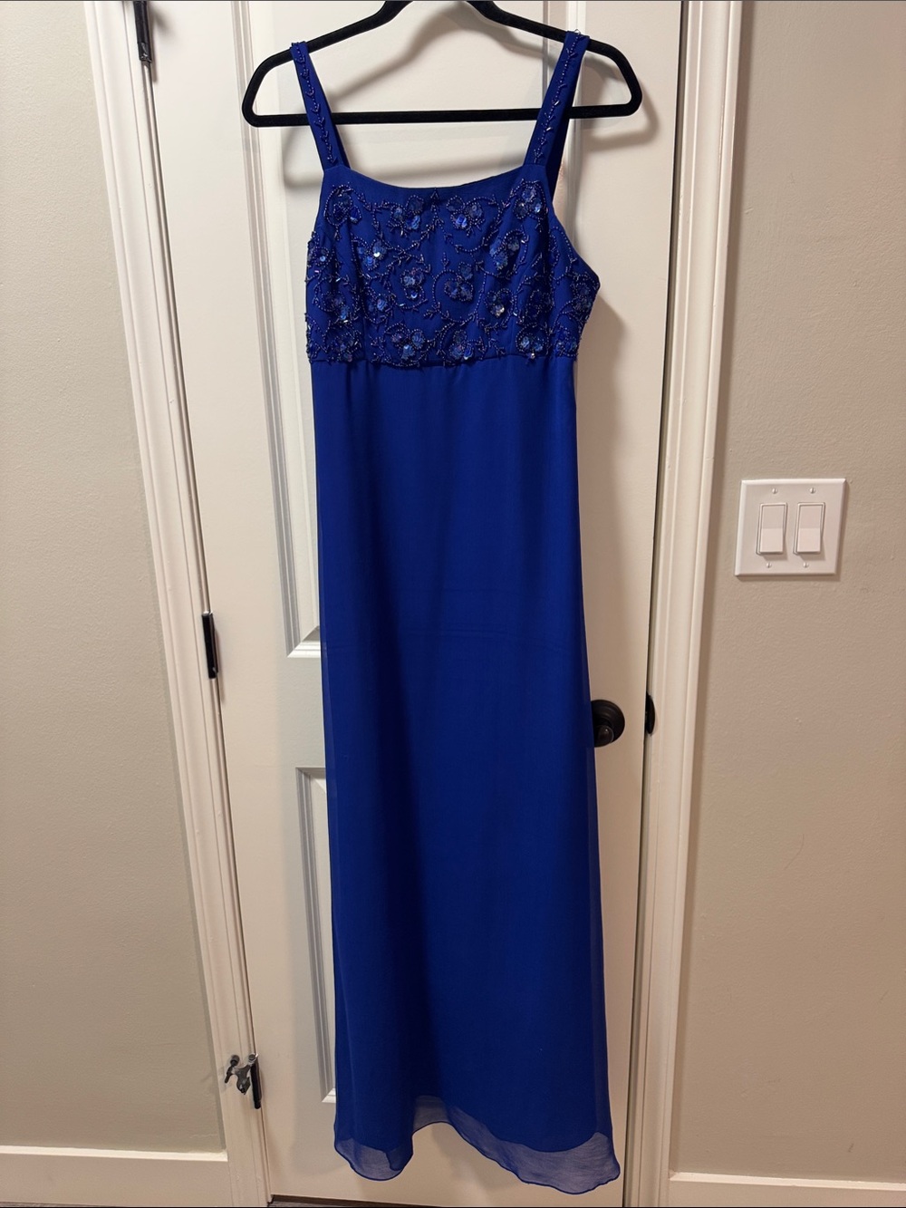 Adrianna Papell Beaded Blue Evening Dress